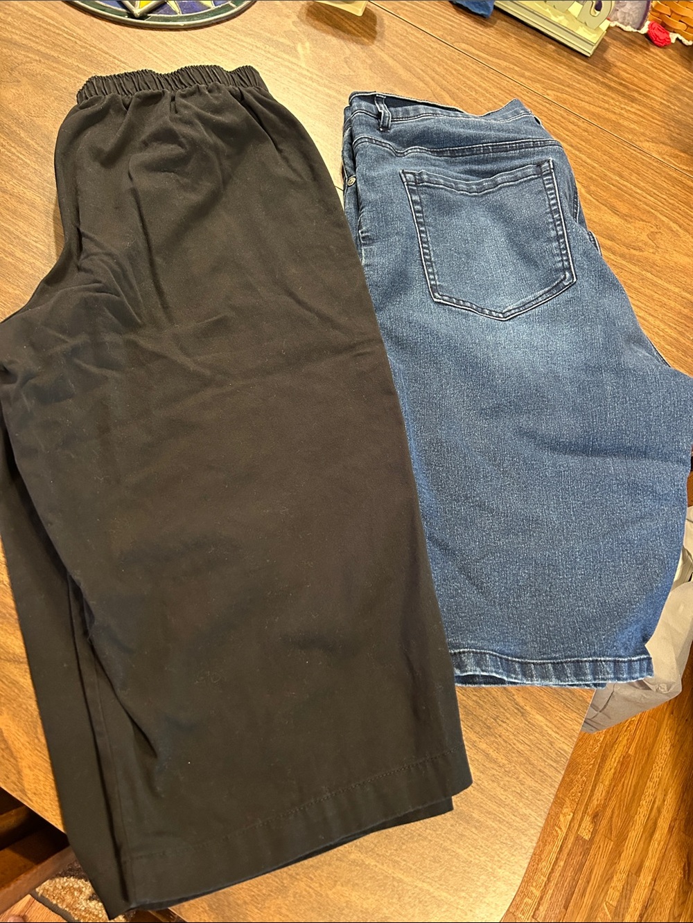 White Stag Women's Black Jean Shorts and Denim Blue Short Set